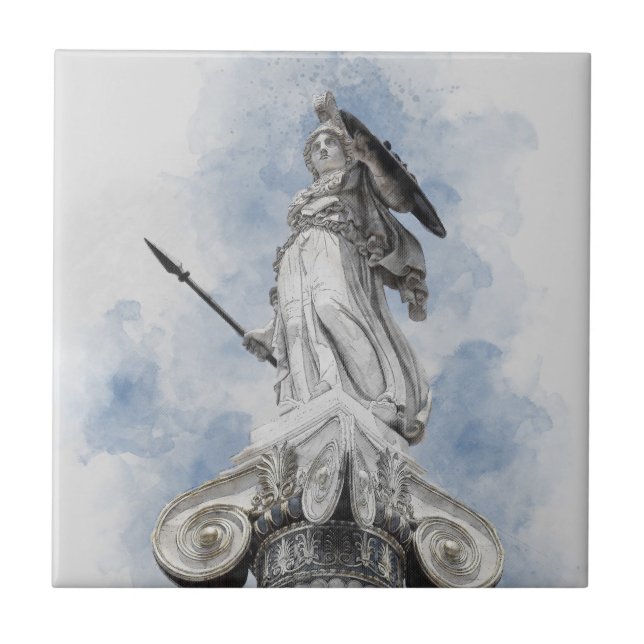 Klassisk grekisk staty över Athena Ceramic Tile -  Kakelplatta (Framsidan)