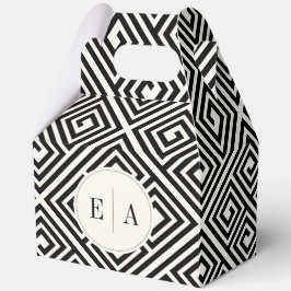 Klassisk grekiska Nyckel Black & White Geometric B Presentaskar