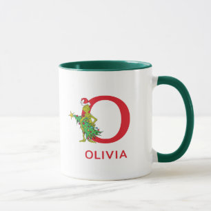 Klassisk Grinch Busigt Namn & Monogram O Mugg