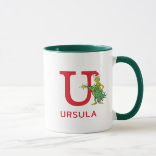 Klassisk Grinch Busigt Namn & Monogram U Mugg