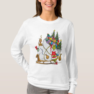 Klassisk Grinch Grinch & Max med Sleigh Tee Shirt