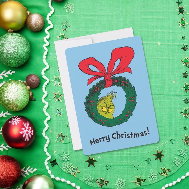 Klassisk Grinch | Julkrans Julkort (Card on table)