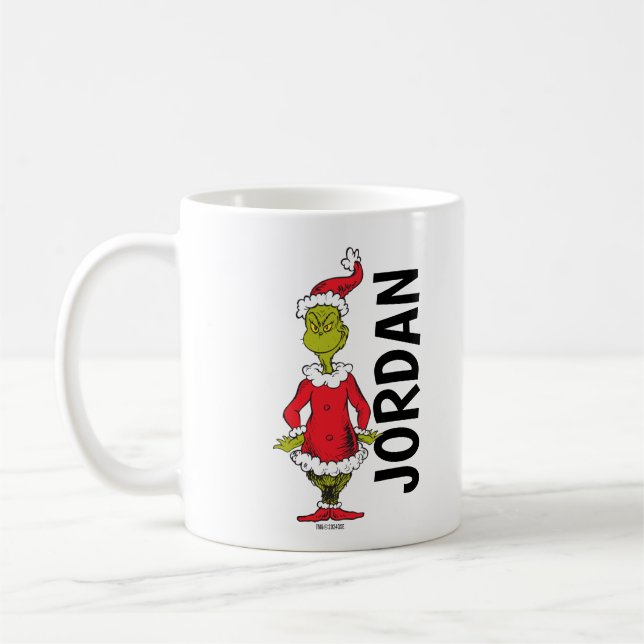 Klassisk Grinch | Jultomten Anpassningsbar Kaffemugg (Vänster)