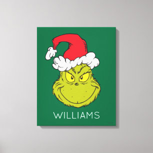 Klassisk Grinch Lägg till ditt familjenamn Canvastryck