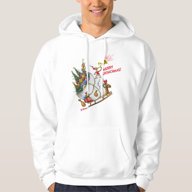 Klassisk Grinch | Merry Grinchmas! Sweatshirt Med Luva (Framsida)