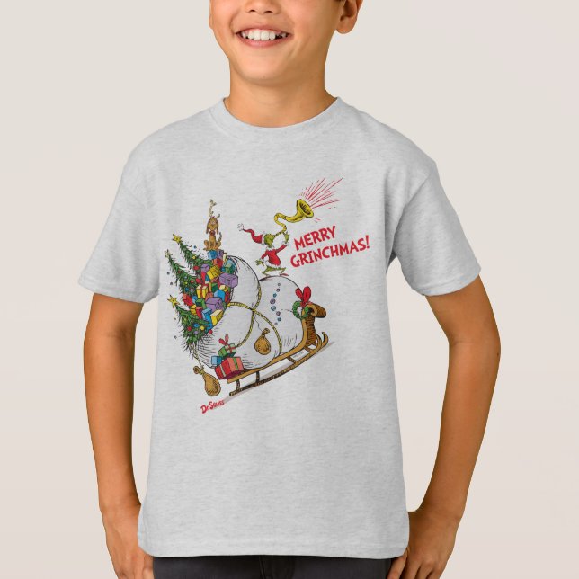 Klassisk Grinch | Merry Grinchmas! Tee Shirt (Framsida)