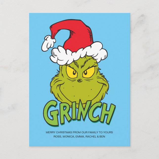Klassisk Grinch | Naughty eller Nice Helg Vykort (Framsida)