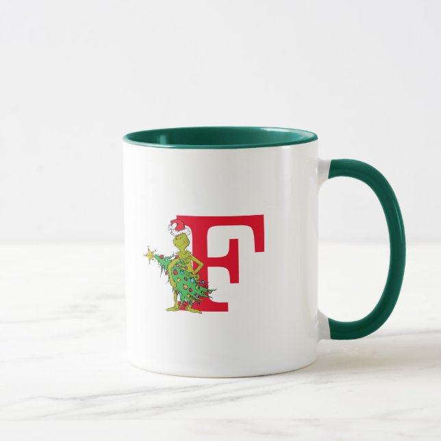 Klassisk Grinch | Naughty Monogram F Mugg (Höger)