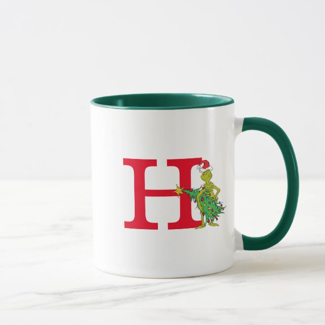 Klassisk Grinch | Naughty Monogram H Mugg (Höger)