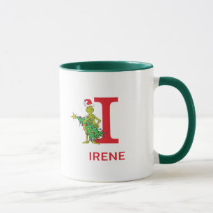 Klassisk Grinch   Naughty Namn & Monogram I Mugg