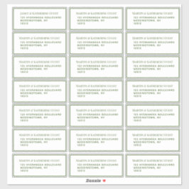 Klassisk grön gästsetikett 21 per ark klistermärken