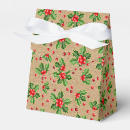 Klassisk grön julmistel röda bär presentaskar