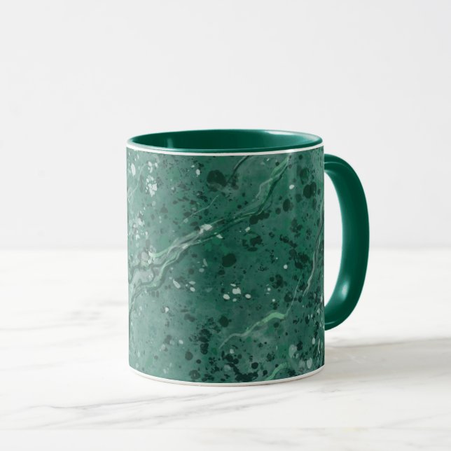 Klassisk grön marmor kaffemugg (Framsida höger)