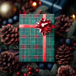 Klassisk grön och röd rutigt – Festlig julstämning Presentpapper