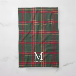 Klassisk grön och röd Tartan-rutig jul Kökshandduk