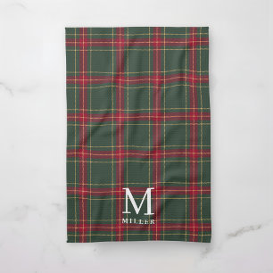 Klassisk grön och röd Tartan-rutig jul Kökshandduk