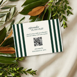 Klassisk grön rand QR-kod bröllop OSA Kort