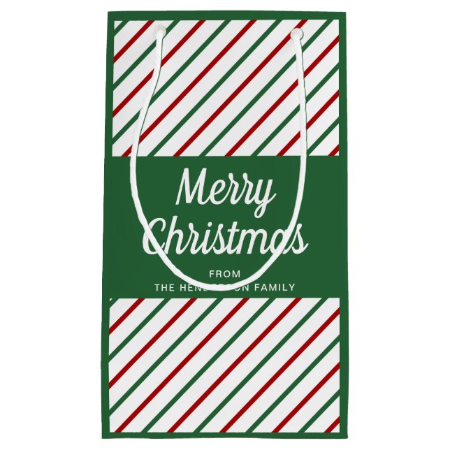 Klassisk grön randig God Jul  (Framsidan)