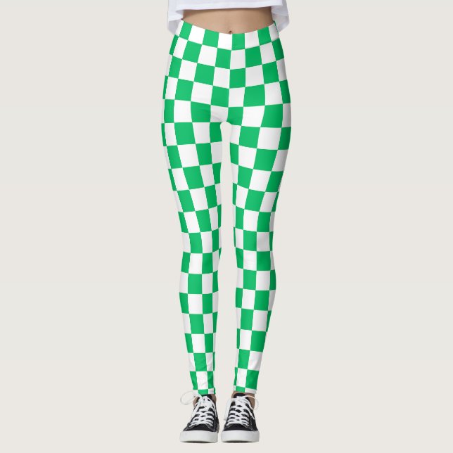 Klassisk grön rutig  leggings (Framsida)