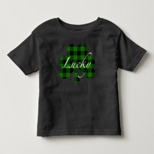 Klassisk grön svart rutig shamrock t shirt