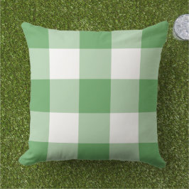 Klassisk grön vit stor Gingham-ruta Kudde
