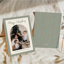 Klassisk grönrandig familjefoto jul