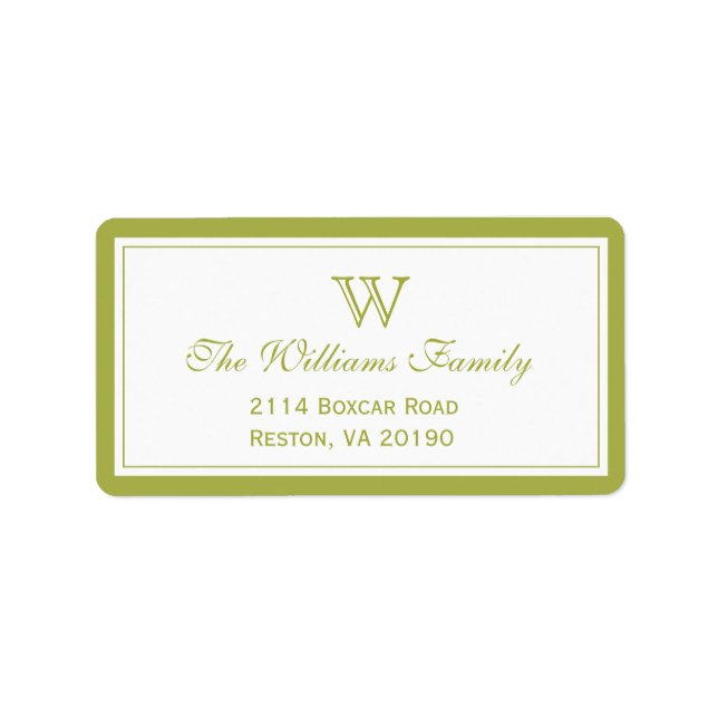 Klassisk Grönt Adressetikett (Framsidan)