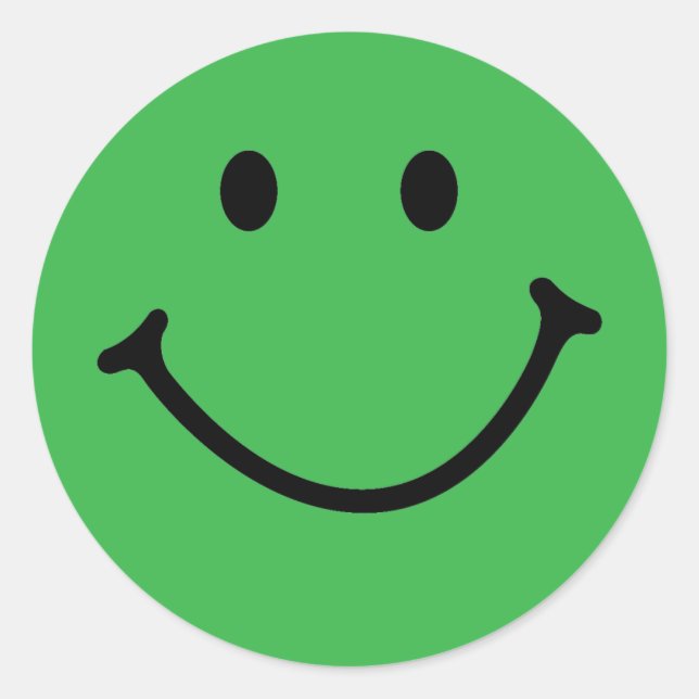 klassisk grönt ansikte runt klistermärke (Framsida)