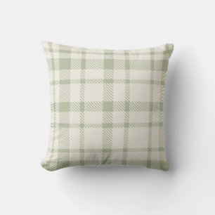 Klassisk Grönt av Tartan Mönster-Mint och Cream Kudde