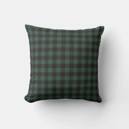 Klassisk Grönt Black Buffalo Tartan Play Vintage Kudde