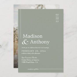 Klassisk Grönt - budgetskript foto Bröllop Inbjudningar