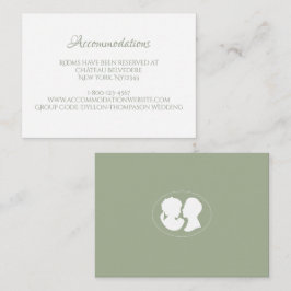 Klassisk Grönt Cameo Bröllop-bostäder Tilläggskort