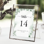 Klassisk Grönt Eucalyptus Foliage Bröllop Bordsnummer<br><div class="desc">Denna klassiska grönt eucalyptus foliage bröllop bordsnummer är perfekt för ett rustiskt bröllop. Utformningen har vackra grönt av eucalyptus löv med vattenfärg. Det här är ett bordsnummer från dubblans sida. Lägg till varje bordsnummer som du behöver i din kundvagn individuellt.</div>