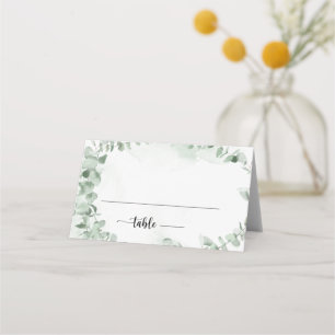 Klassisk Grönt Eucalyptus Foliage Bröllop Placeringskort