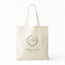 Klassisk Grönt för utandning Monogram Tote Bag
