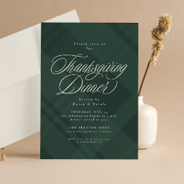Klassisk grönt, förskjuten Thanksgiving, middag Inbjudningar