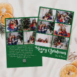 Klassisk Grönt God jul Lodrät tio foto Julkort<br><div class="desc">Högsäsongen firas med det här unika, klassiska God jul-lodrät med grönt 10-fotokortet som innehåller ett litet vintage-kort. Den minimalistiska utformningen visar upp en grönt av eleganten och en vit palett av färg, och frammanar vinterens mysiga anda. Dess moderna och roligt dragningskraft, parad med den traditionella formuleringen, skapar en perfekt balans...</div>