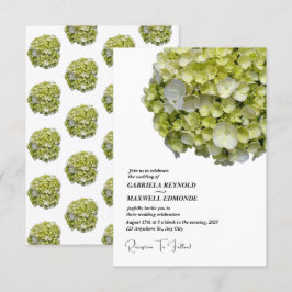 Klassisk Grönt Hydrangea Bröllop Inbjudningar