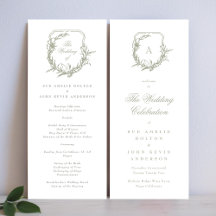 klassisk grönt i bröllop-vapenskölden i monogramme