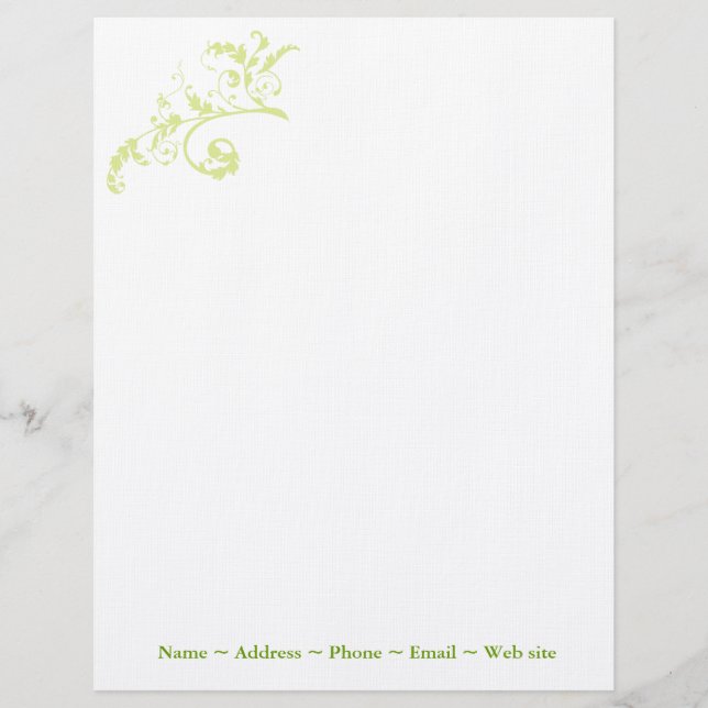Klassisk Grönt Letterhead Brevhuvud (Framsida)