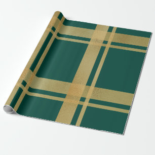 Klassisk Grönt och Guld Tartan Presentpapper