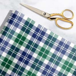 Klassisk Grönt och marin blå Tartan Play-Helgdag Presentpapper