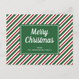 Klassisk Grönt och Röda Rand God jul Vykort