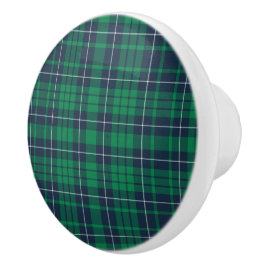 Klassisk Grönt Play Tartan Mönster Knopp