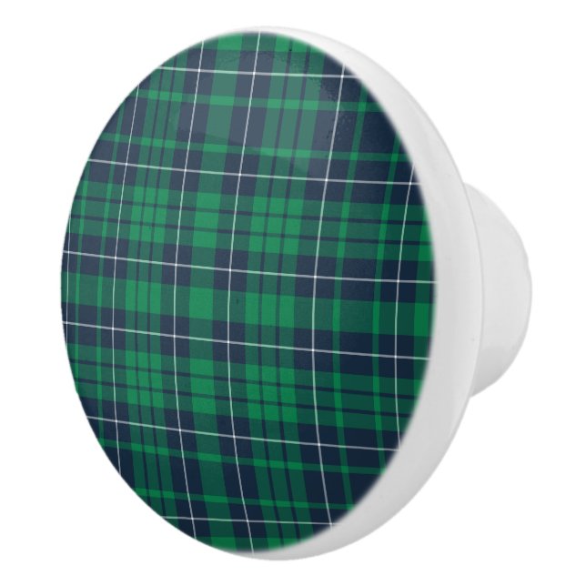Klassisk Grönt Play Tartan Mönster Knopp (Höger)