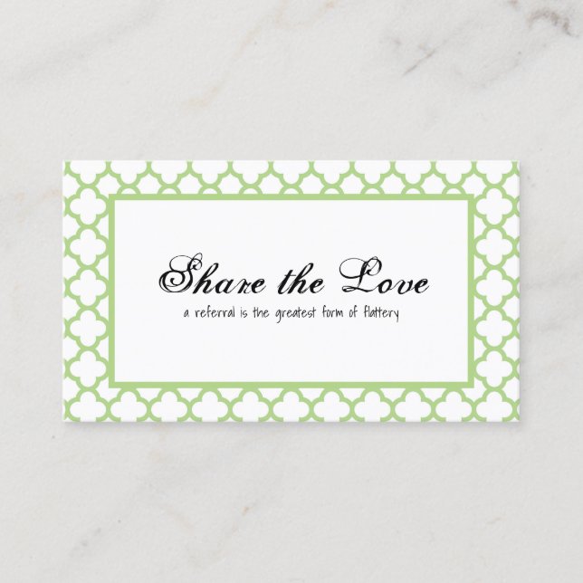 Klassisk Grönt Scallop Hänvisa en vän Rabattkort (Framsida)