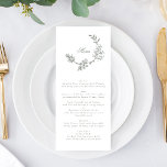 Klassisk Grönt Utandning Blommigt Monogram Bröllop Meny<br><div class="desc">Den här designen är en del av en samling - kontakta oss om du behöver ytterligare kontorsmaterial</div>