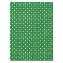 Klassisk Grönt White Snöflingor Julgranar