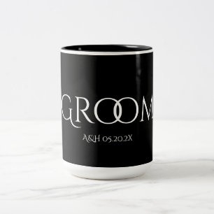 Klassisk Groom Black and White Mugg