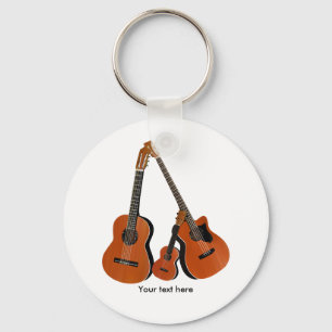 Klassisk Guitar Acoustic Bass and Ukulele Nyckelring